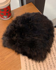 Thickened Warm Real Rabbit Plush Fur Integrated Knitted Hat