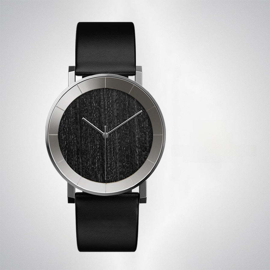 Wooden Watch Men – Natural Walnut Wood Quartz Analog Wristwatch with Leather Strap 3ATM Waterproof