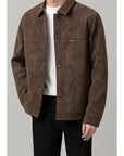 Men’s Light Mature Short Jacket – Casual Loose-Fit Polyester Coat