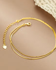 14K Gold Anklet S925 Silver