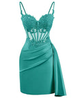 Women’s French Chic Lace Fishbone Dress – Light Luxury Slim-Fit Sling Style