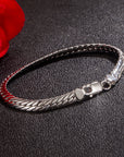 Men's White Copper Rhodium Plated Gold Bracelet