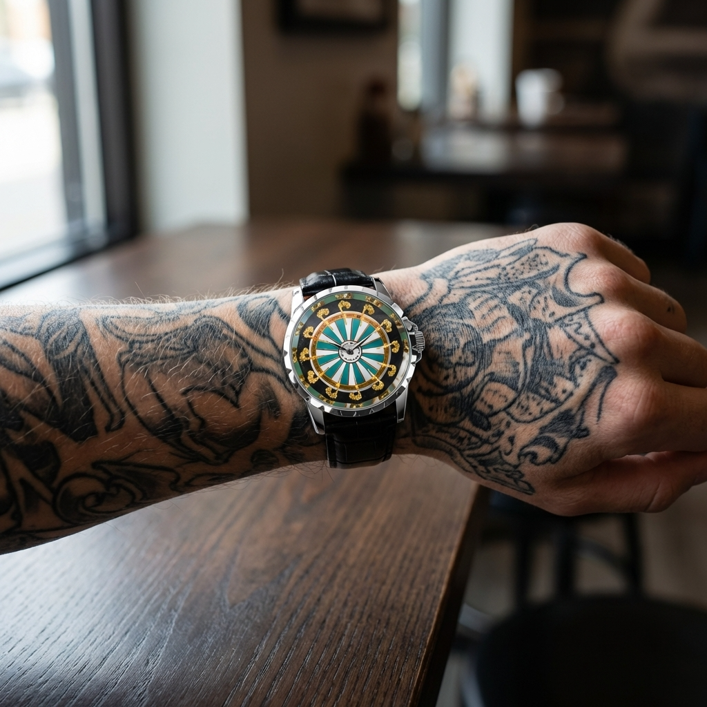 Men 47mm Large Dial Quartz Wristwatch – 200M Waterproof Leather Strap Watch with Mineral Glass