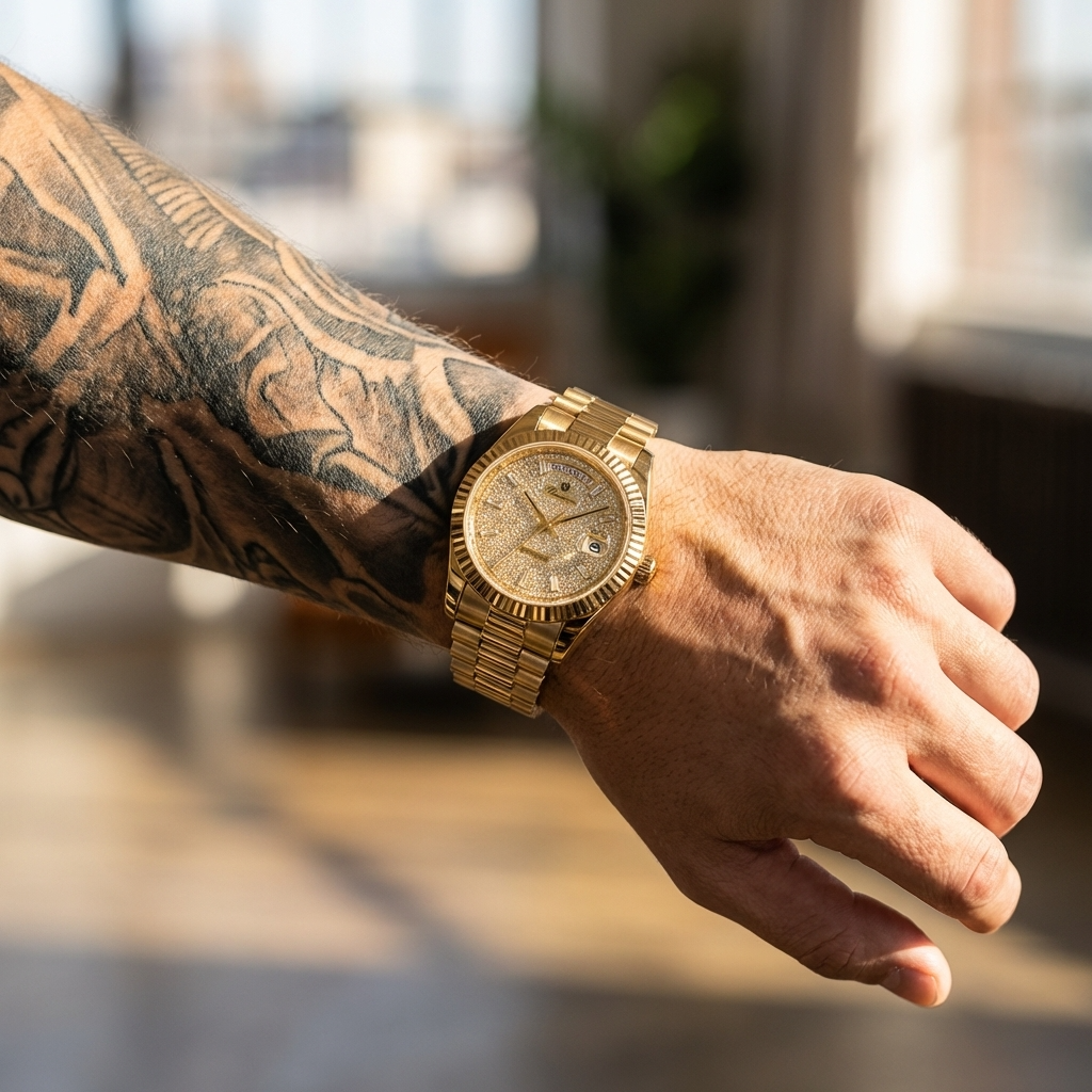 Men’s Automatic Calendar Watch – Stainless Steel Mechanical Timepiece with Day-Date Display, Mineral Crystal &amp; Waterproof Design