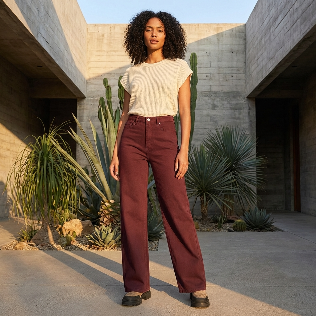 Women Loose Wide-Leg High-Waist Jeans – Floor-Length Straight Draped Denim Pants