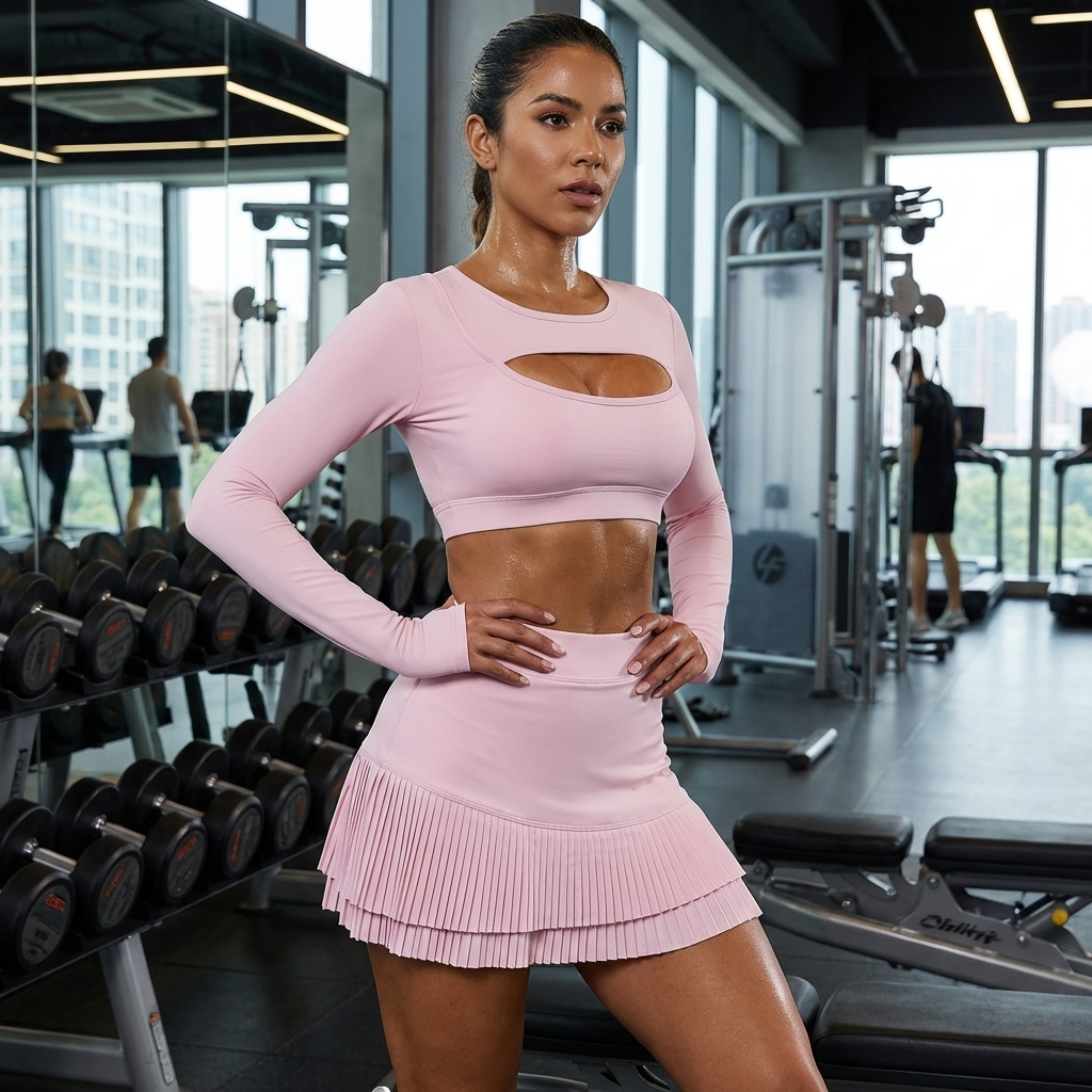 Women’s Contrast Color Yoga Sportswear Set – High Stretch Moisture-Wicking Activewear with Breathable Mesh