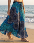 Women’s 100% Rayon Beach Skirt Dress – Convertible Floral A-Line Wrap Skirt with High Waist, Lightweight Vacation Style & Versatile Wear