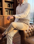 Men’s High-Waisted Slim Fit Business Trousers – Wrinkle-Resistant Stretch Formal Office Pants