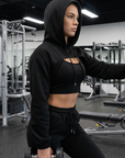 Women’s Velvet Tracksuit Set – 3-Piece Hoodie Vest and Pants Fleece-Lined Casual Streetwear Outfit