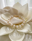 Women Natural Baroque Pearl Bracelet – Genuine Freshwater Irregular 8–9mm White Pearl Jewelry