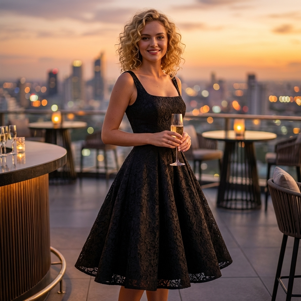 Women High-End Jacquard Slip Dress – Elegant A-Line Camisole High Waist Mid-Length Formal Party Dress