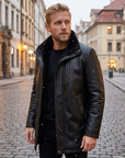 Men’s Genuine Sheepskin Leather Jacket – Fleece-Lined & Winter-Ready
