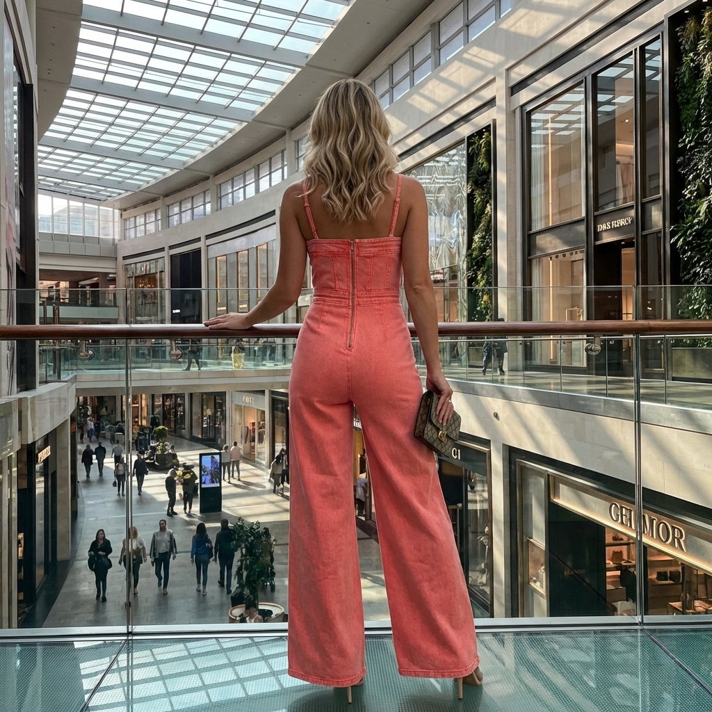 Women’s Stretch Denim Jumpsuit – Slim Fit Sleeveless Overalls with Adjustable Straps, High Waist &amp; Vintage Washed Cotton Design