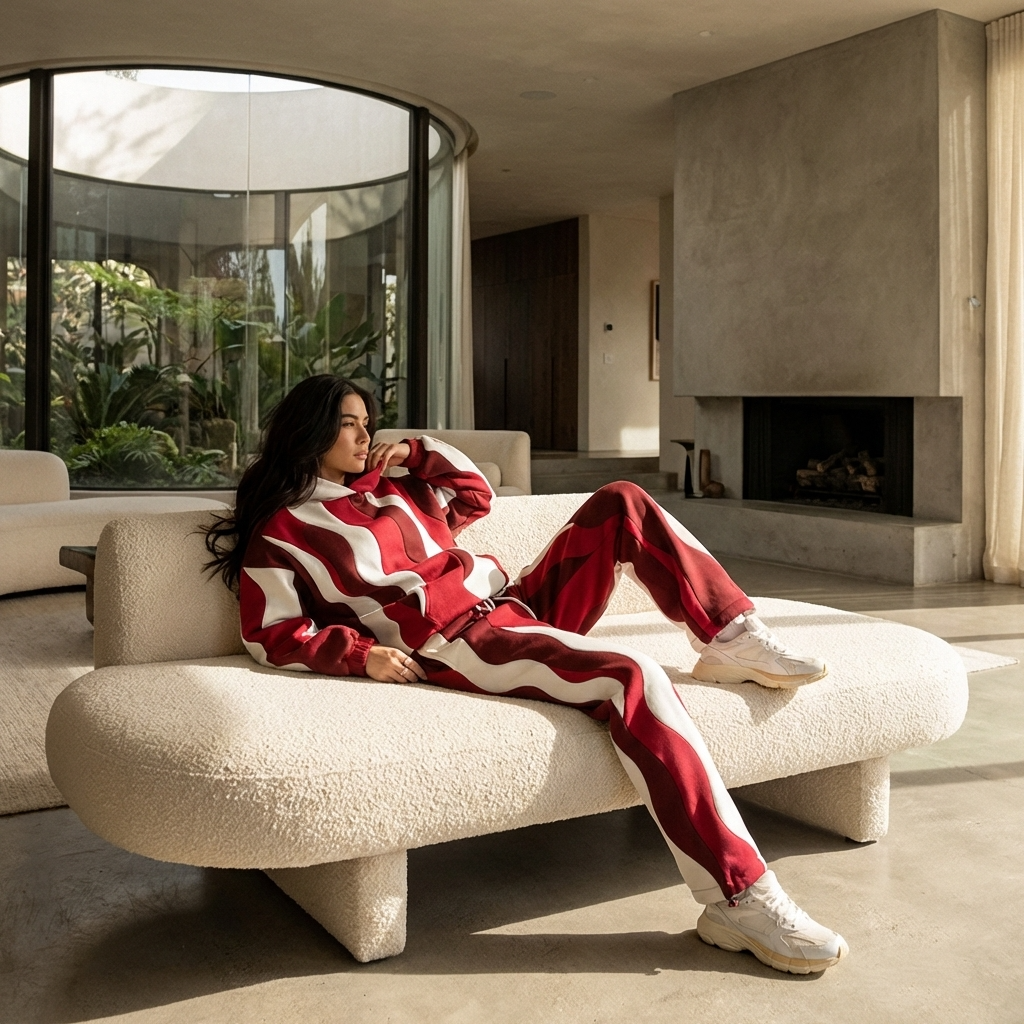 Women Loose Fit Hooded Two-Piece Tracksuit Set – Casual Long Sleeve Hoodie and Pants Matching Outfit