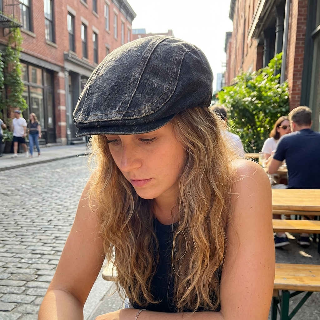 Retro Denim Baseball Cap – Vintage Washed Adjustable Women Peaked Casual Streetwear Hat