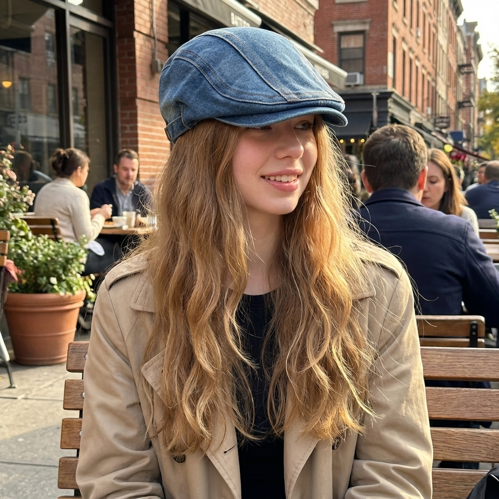 Retro Denim Baseball Cap – Vintage Washed Adjustable Women Peaked Casual Streetwear Hat