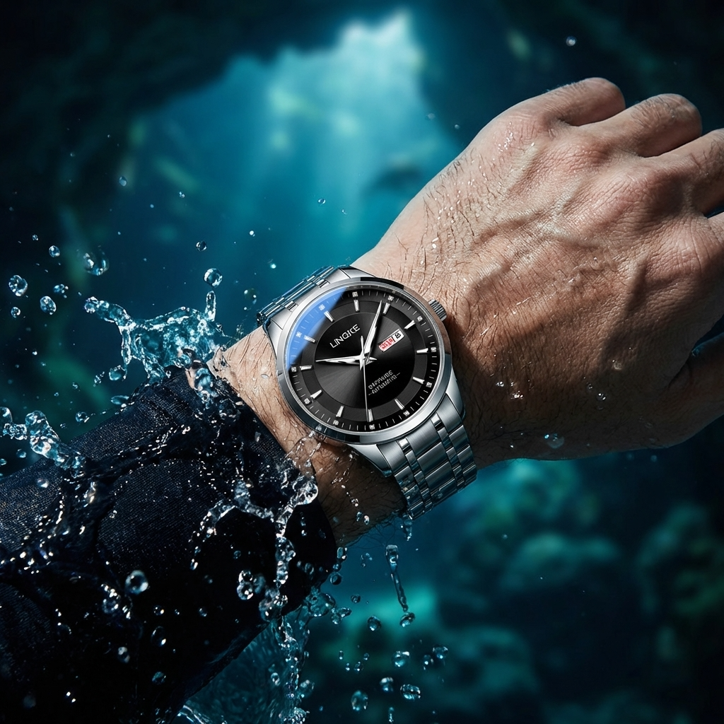 Men Automatic Mechanical Wristwatch – Ultra-Thin 39mm Stainless Steel Watch with Dual Calendar &amp; 50M Waterproof