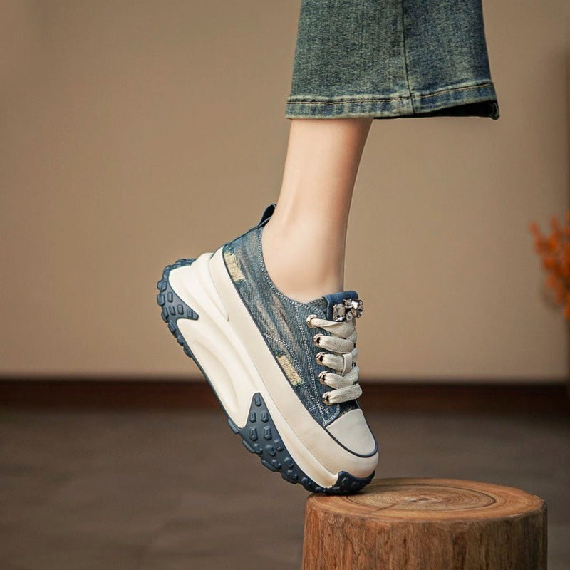 Women&#39;s White Summer Shoes - Breathable Casual Sneakers - Lightweight Walking Shoes for Women