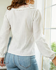 White Long Sleeve Slim Lapel Shirt