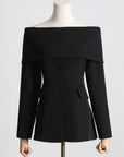 Women’s Off-Shoulder Long Sleeve Suit Coat – Elegant Spring Fashion Blazer