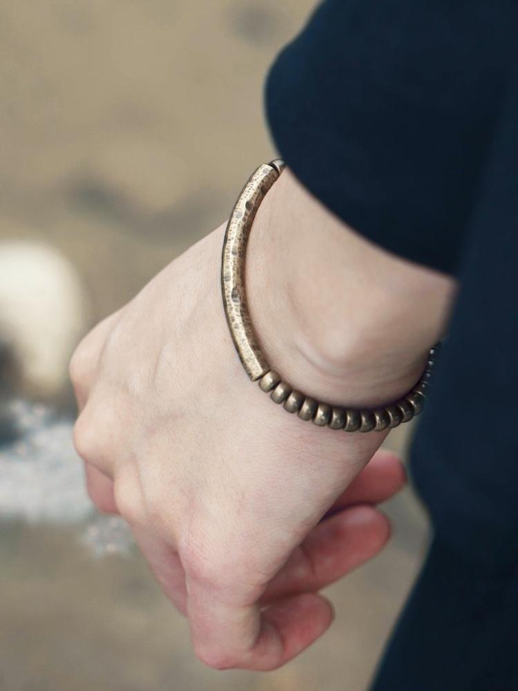 Vintage Brass Beads Metal Bracelet Ornament men and women