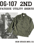 Olive Green Cotton Satin Work Clothes Shirt Men