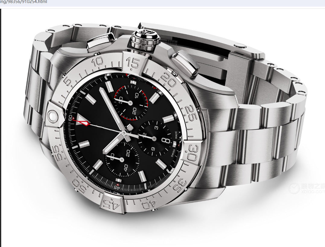 Men’s Chronograph Quartz Wristwatch – Sapphire Crystal, Stainless Steel Case