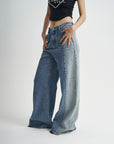 Blue Jeans Loose Stitching Women