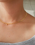 18k gold Frigid Wind Simple  Chic Net Red Neck Chain