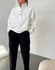 Oversized Solid Casual Pullovers Long Pant Set Warm HoodiE