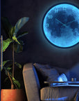 12-inch Wall Clock For Home Decoration Blue Moon