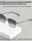 Pure Titanium Square Frame Double Beam Fashion Myopia Glasses For Men (3 to 7 DAYS SHIPPING)