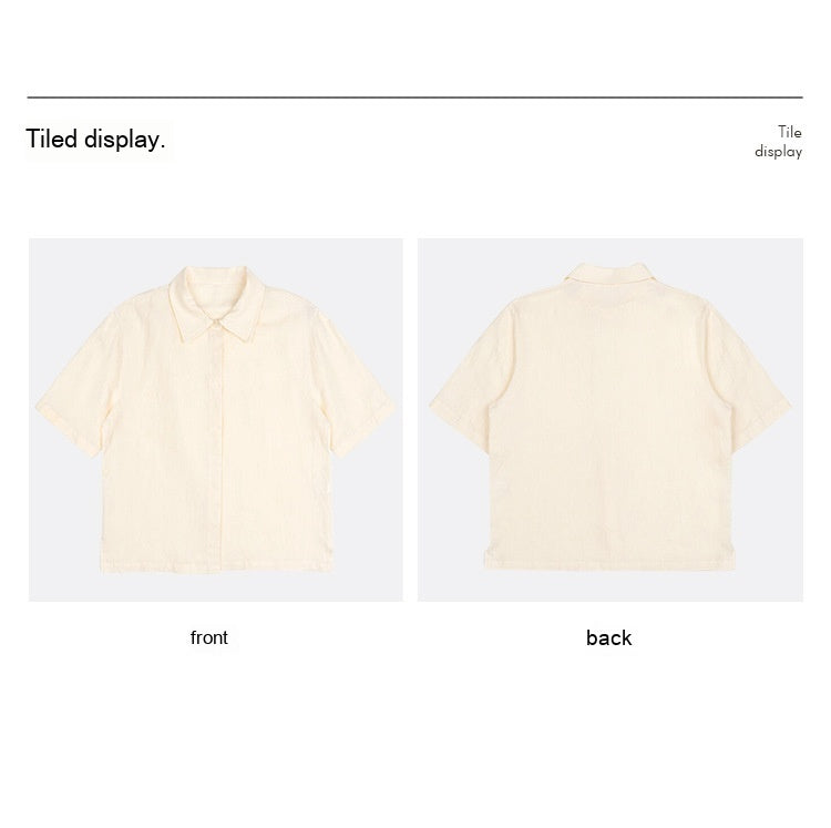 Women’s French Minority Texture Pure Linen Shirt