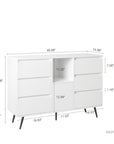 Storage Cabinet With White High Gloss LED Light ( 3 TO 5 DAYS SHIPPING)