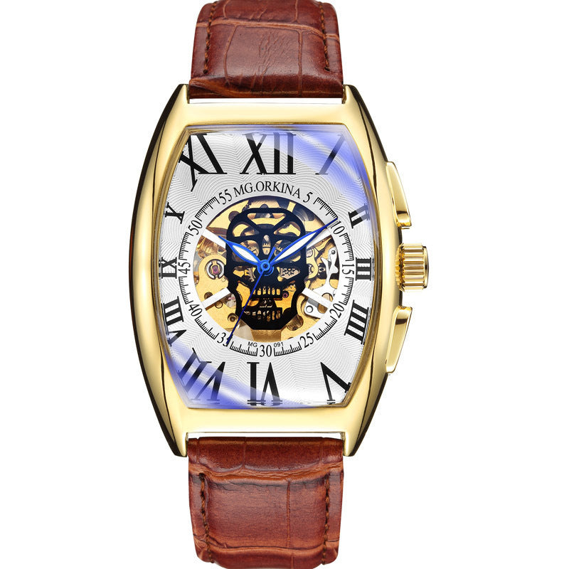 Hollow Transparent Bottom Men&#39;s Mechanical Watch