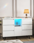 Storage Cabinet With White High Gloss LED Light ( 3 TO 5 DAYS SHIPPING)