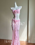 Heart Bikini Dress Three-piece Set Gathering Small Chest Steel Bracket