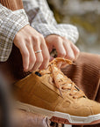 Men’s  Suede Bread Shoes – Comfortable Round-Toe Lace-Up Sneakers in Wheat Color