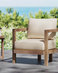 Outdoor Acacia Wood Patio Club Chair ( USA ONLY + 3 TO 5 DAYS SHIPPING)