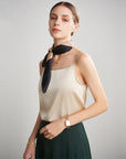 Women 100% Mulberry Silk Sleeveless Camisole Top – Satin Loose Fit Elegant Solid Color Summer Layering Vest