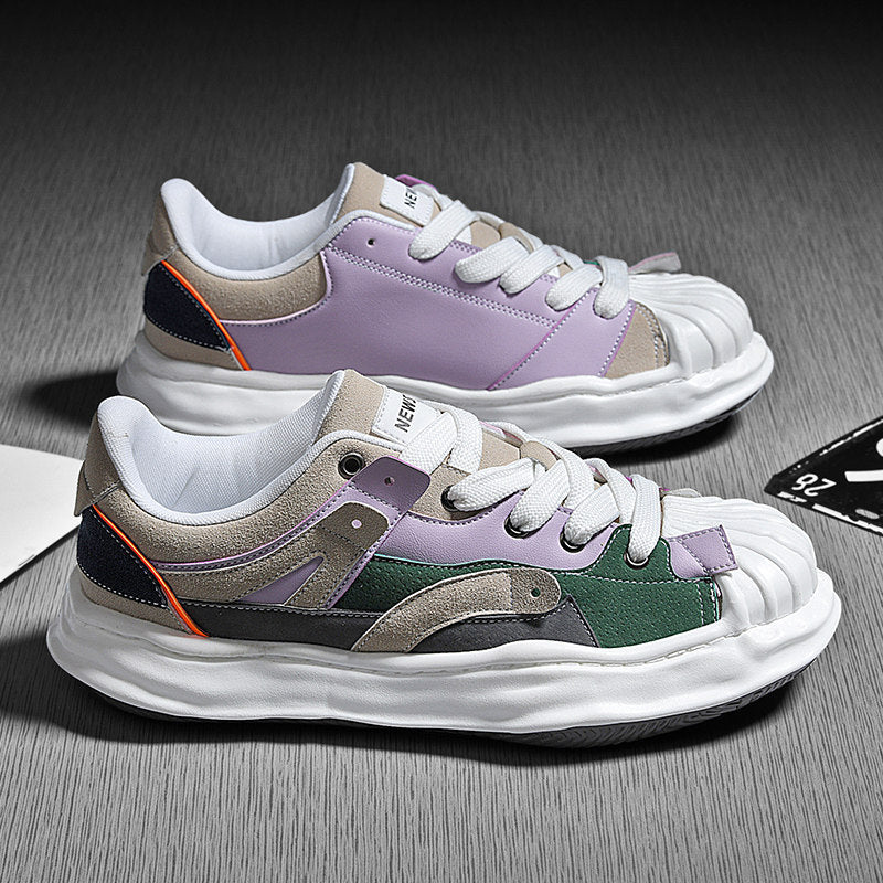 Women&#39;s Zebra Print Platform Sneakers - Couple Heelless Chunky Shoes (3-5cm Mid Heel, 8 Colors, EU 36-44) Breathable Canvas &amp; Leather