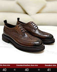 Leather Brogue Men's Shoes Thick