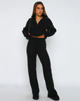 Lapel Long Sleeve Straight-leg Pants Women's Suit