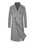 Woolen Coat Trench Coat Double Breasted Long Below The Knee