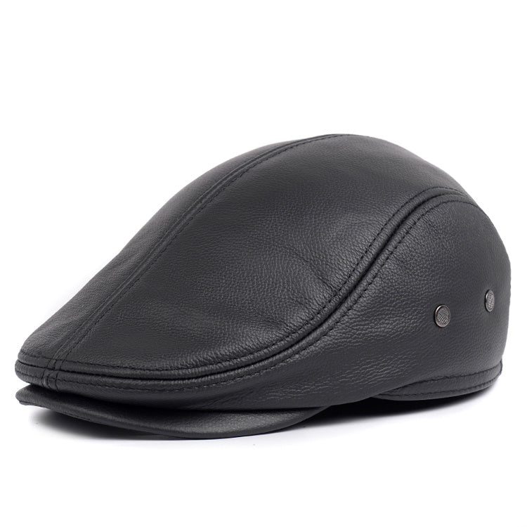 Men’s Leather Hat – Classic Winter Style with Casual Elegance