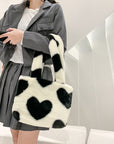 Fashion Love Heart Womens Furry Fluffy Bag