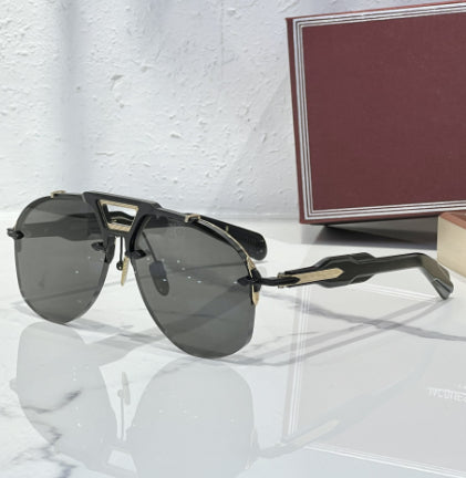 Men’s Light Luxury Metal INS-Style Pilot Sunglasses – Trendy UV Sun Protection for Travel, Driving &amp; Fashion