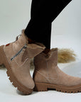 Thick Plush Snow Boots Women Faux Suede Non-slip Winter Shoes