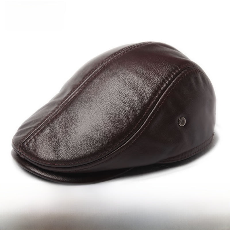 Men’s Genuine Leather british  Hat – Classic Winter Style with Casual Elegance
