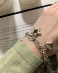 925 Sterling Silver Vintage Love Star  Bracelet